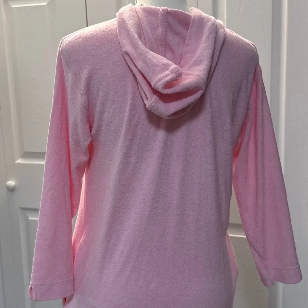 New Vineyard Vines Girl Pink Hooded Cover-Up Terry Cloth Dress Beach Travel L 16